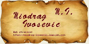 Miodrag Ivošević vizit kartica